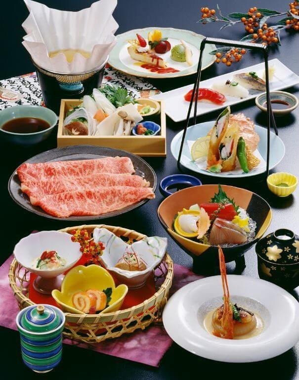 Esempio di piatti della cucina Kaiseki