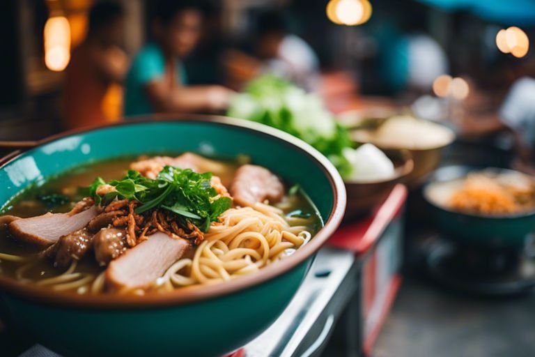 phuket street food guai tiew moo noodles jah
