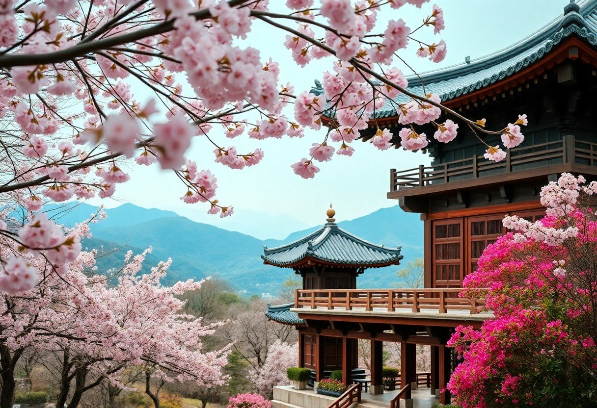 primavera in corea del sud fiori e templi plv
