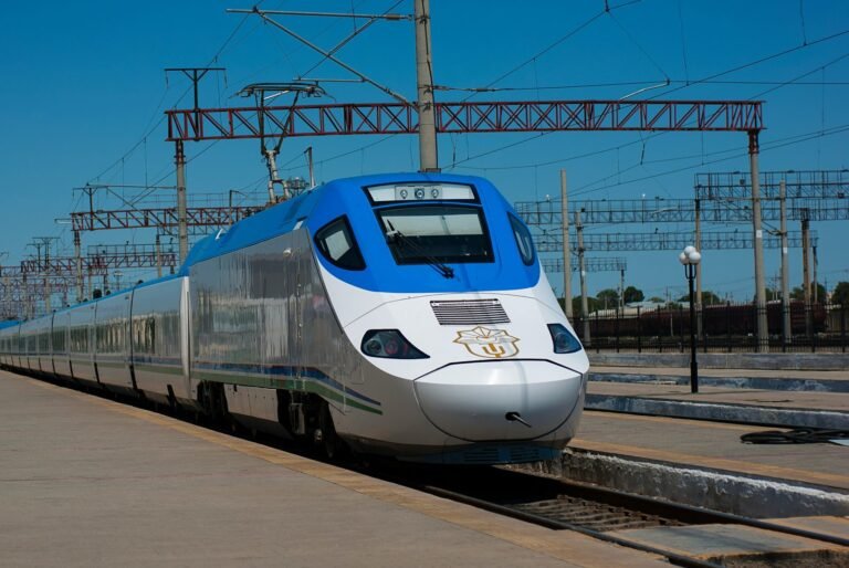 uzbekistan come pagare Treni in Uzbekistan: come prenotare Afrosiyob e treno per Khiva (2026) Un treno veloce Afrosiyob bianco e blu fermo al binario della stazione di Kagan, vicino a Bukhara